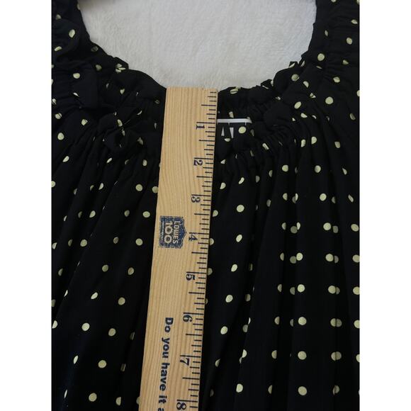 Rotate Birger Christensen Carly Dress Size 8 Black Polka Dot Off The Shoulder - Picture 11 of 16